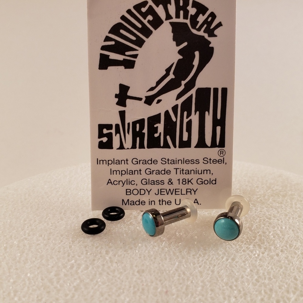 8g titanium single flared cabochon gem plug